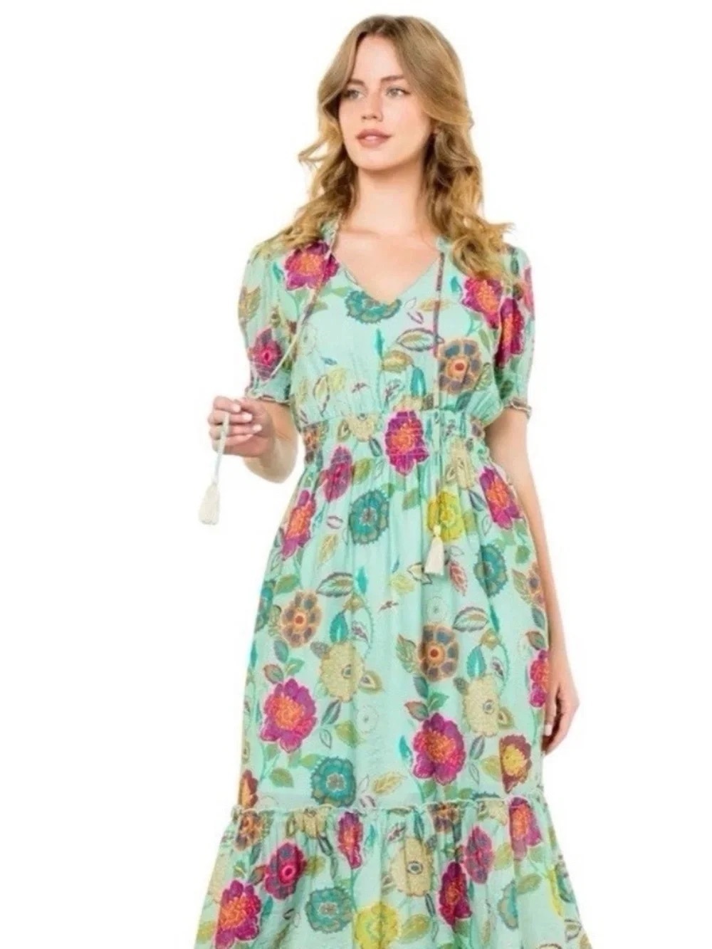 THML Floral Tiered Maxi Dress
